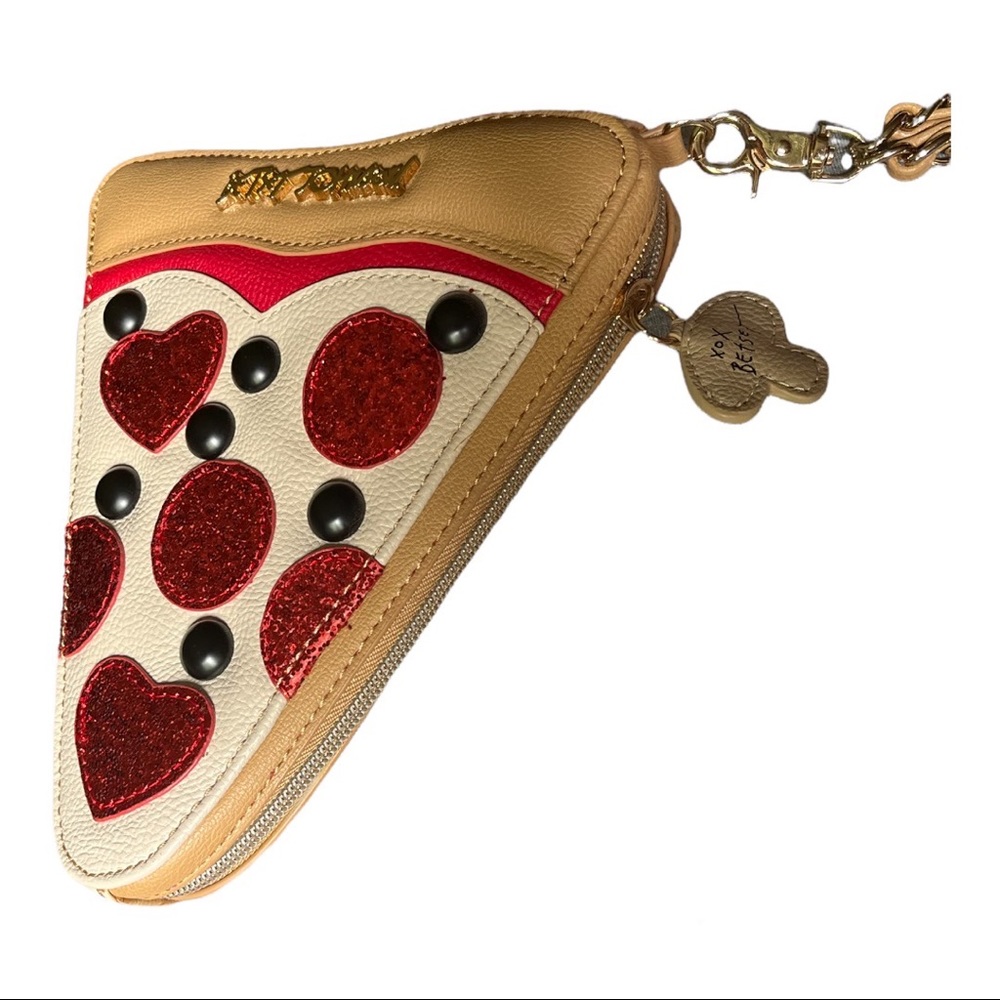 Betsey Johnson Glitter Pizza Wristlet